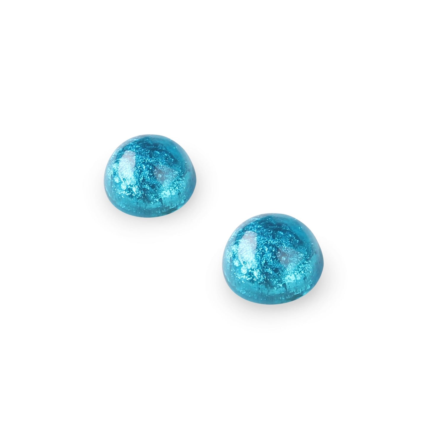 Turquoise Cabouchon Shiny Small Stud Earrings | The Jewellery Stop