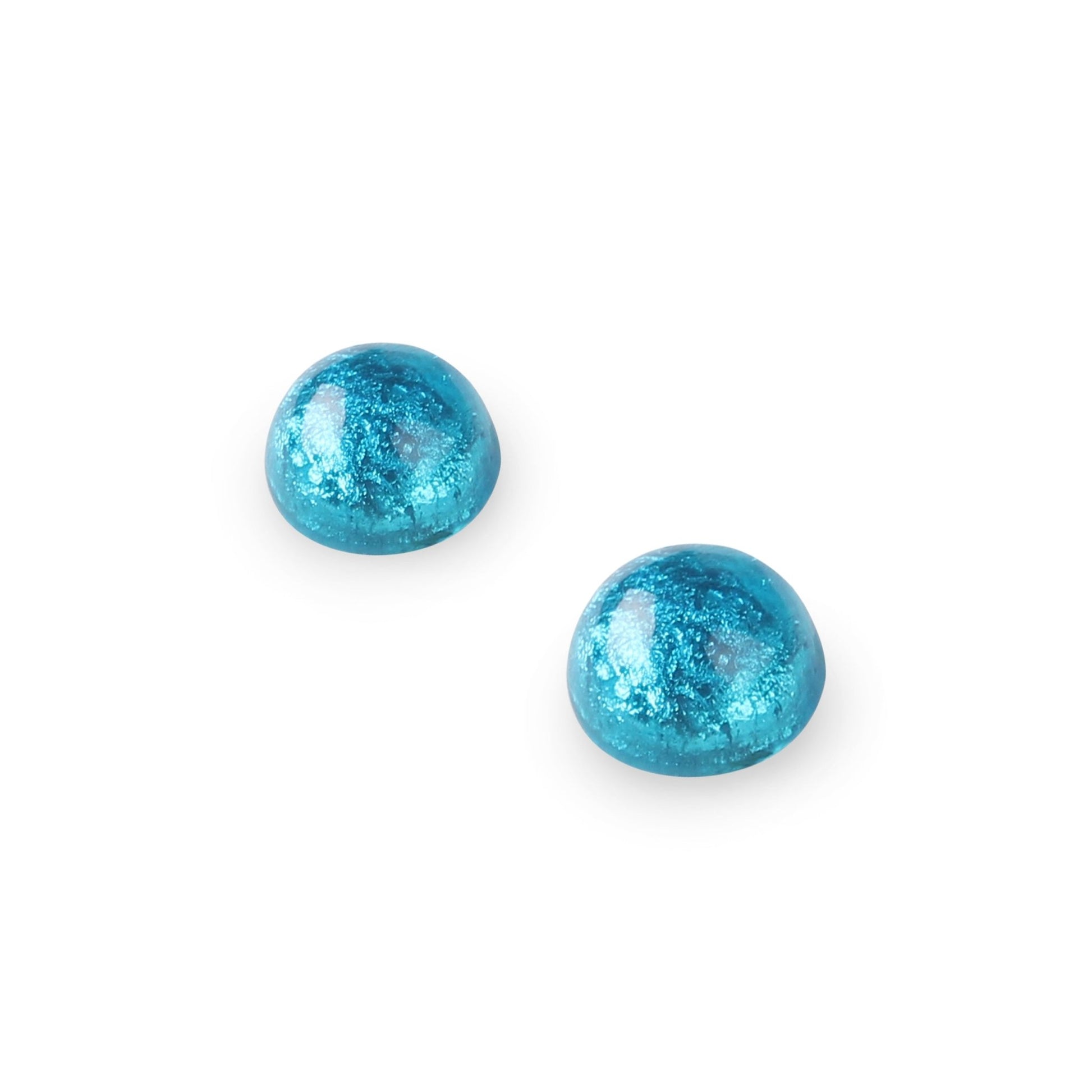 Turquoise Cabouchon Shiny Small Stud Earrings | The Jewellery Stop