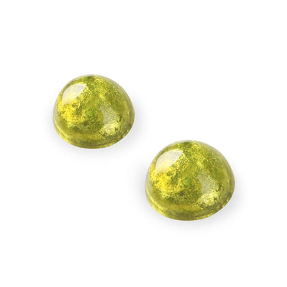 Lime Cabouchon Shiny Medium Stud Earrings | The Jewellery Stop