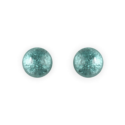 Mint Cabouchon Shiny Medium Stud Earrings | The Jewellery Stop