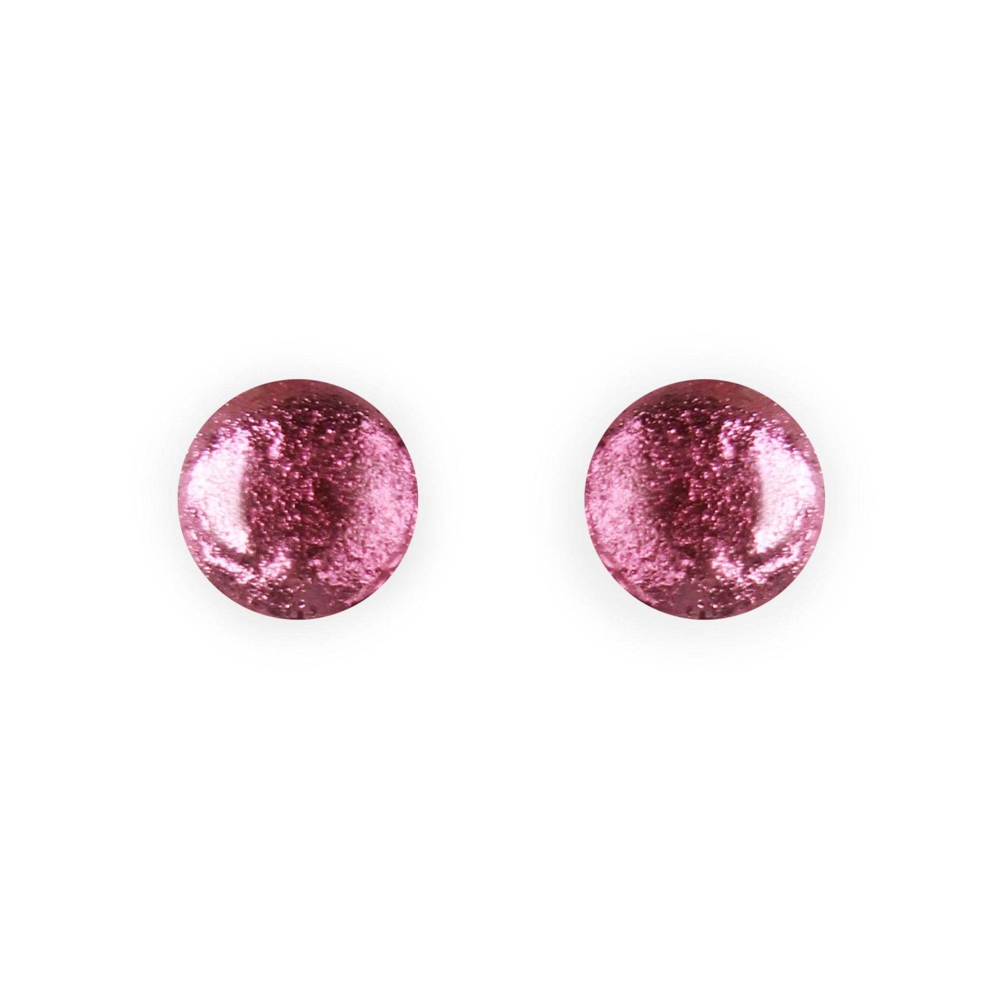 Pink Cabouchon Shiny Medium Stud Earrings | The Jewellery Stop