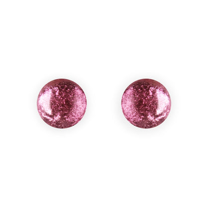 Pink Cabouchon Shiny Medium Stud Earrings | The Jewellery Stop