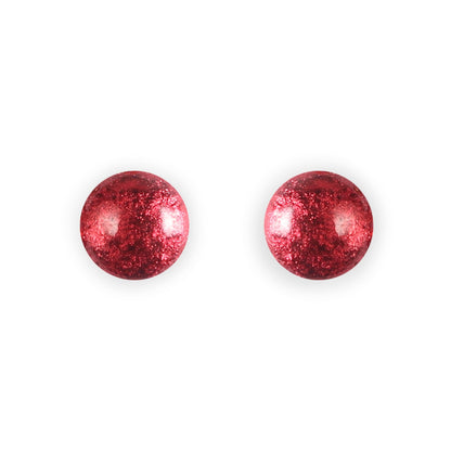 Sangria Cabouchon Shiny Medium Stud Earrings | The Jewellery Stop