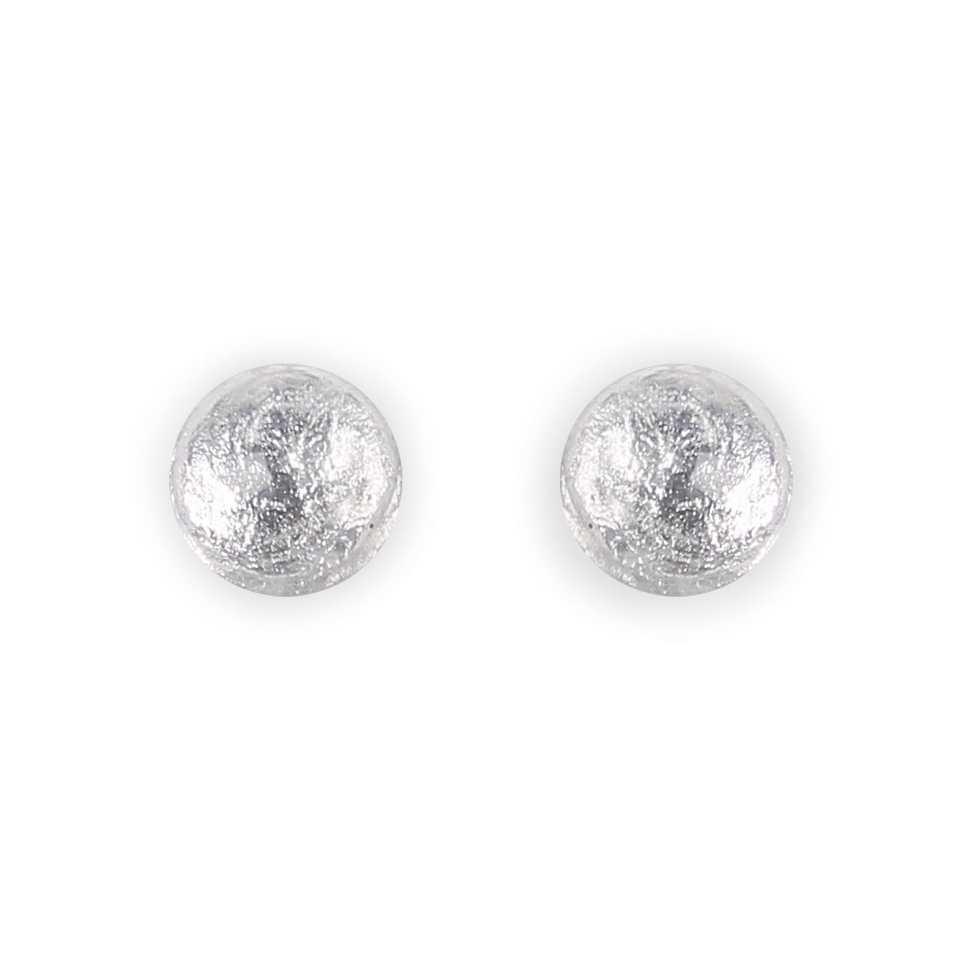 Silver Cabouchon Shiny Medium Stud Earrings | The Jewellery Stop
