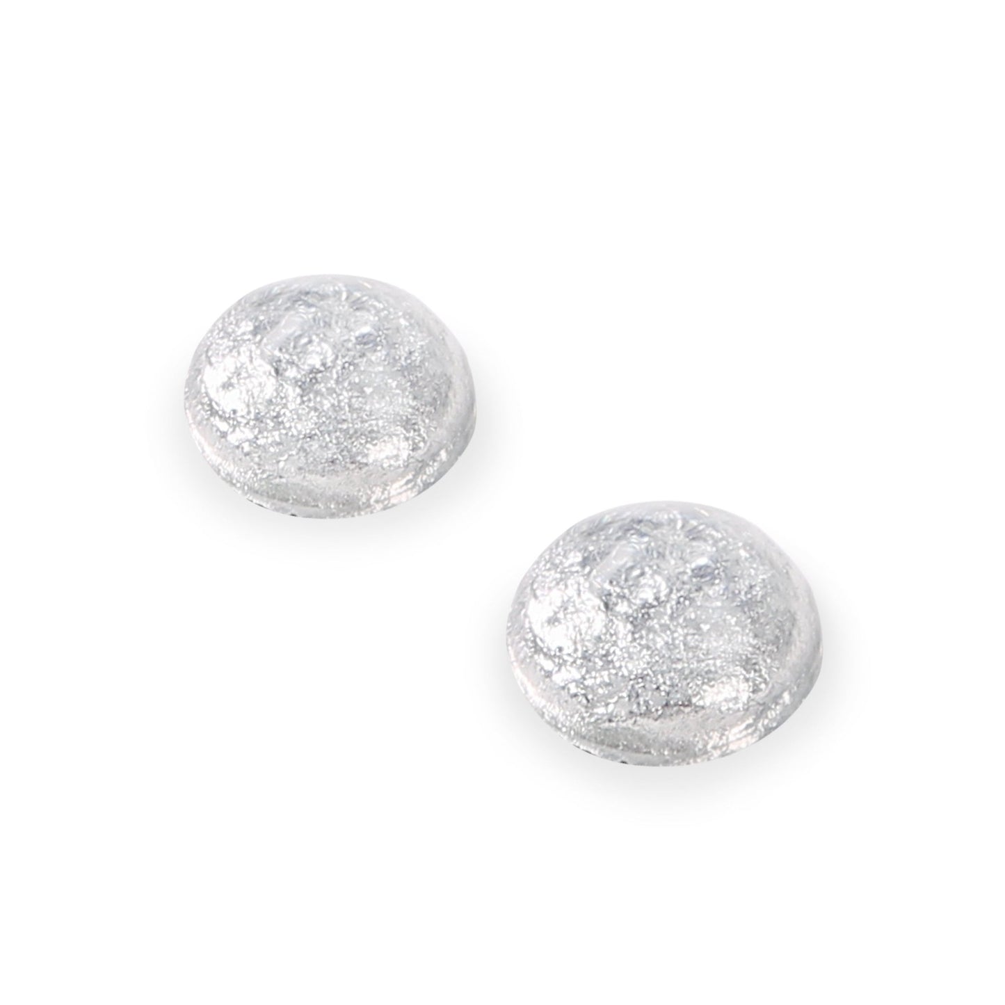 Silver Cabouchon Shiny Medium Stud Earrings | The Jewellery Stop