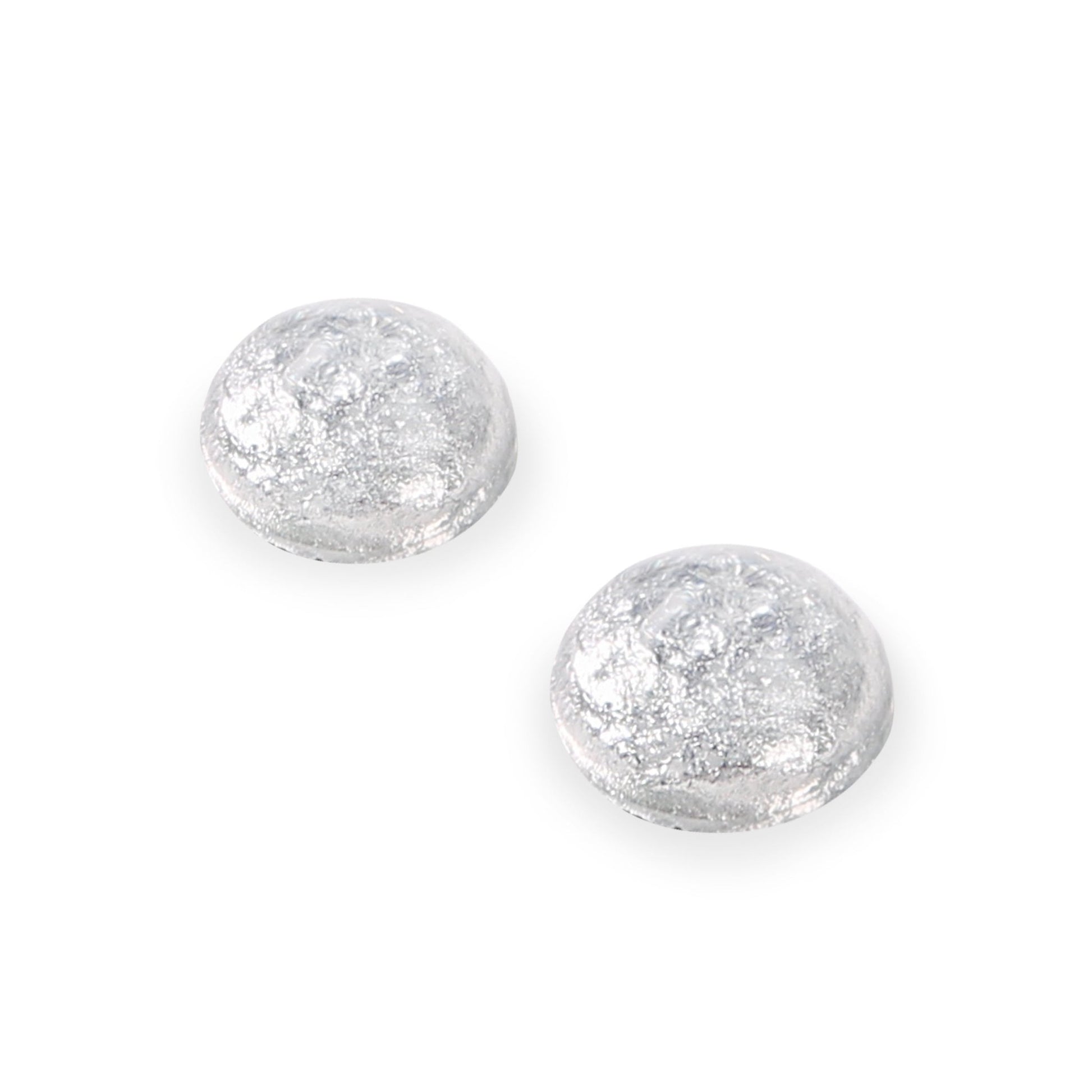 Silver Cabouchon Shiny Medium Stud Earrings | The Jewellery Stop