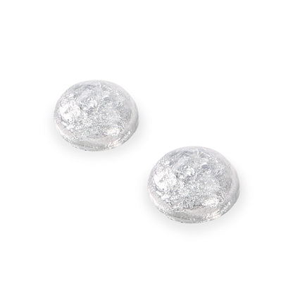 Silver Cabouchon Shiny Medium Stud Earrings | The Jewellery Stop