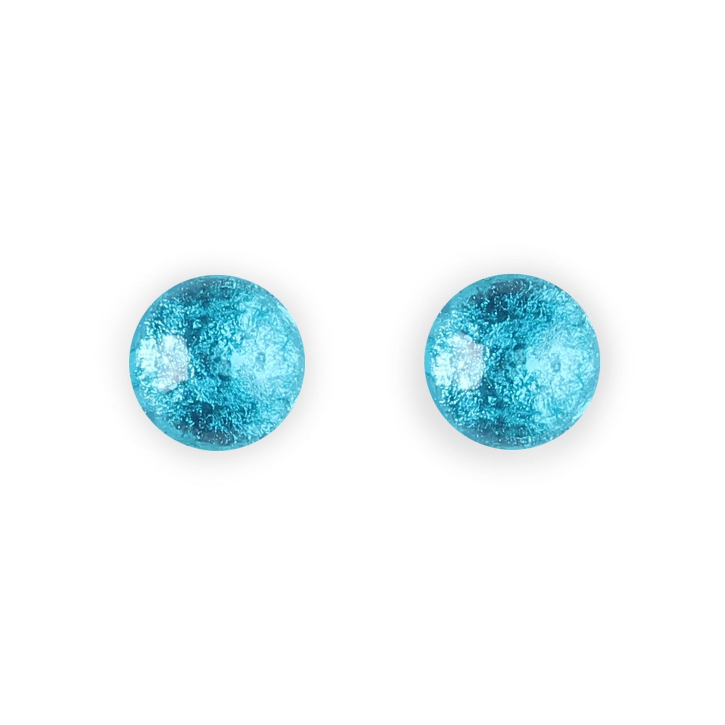 Turquoise Cabouchon Shiny Medium Stud Earrings | The Jewellery Stop