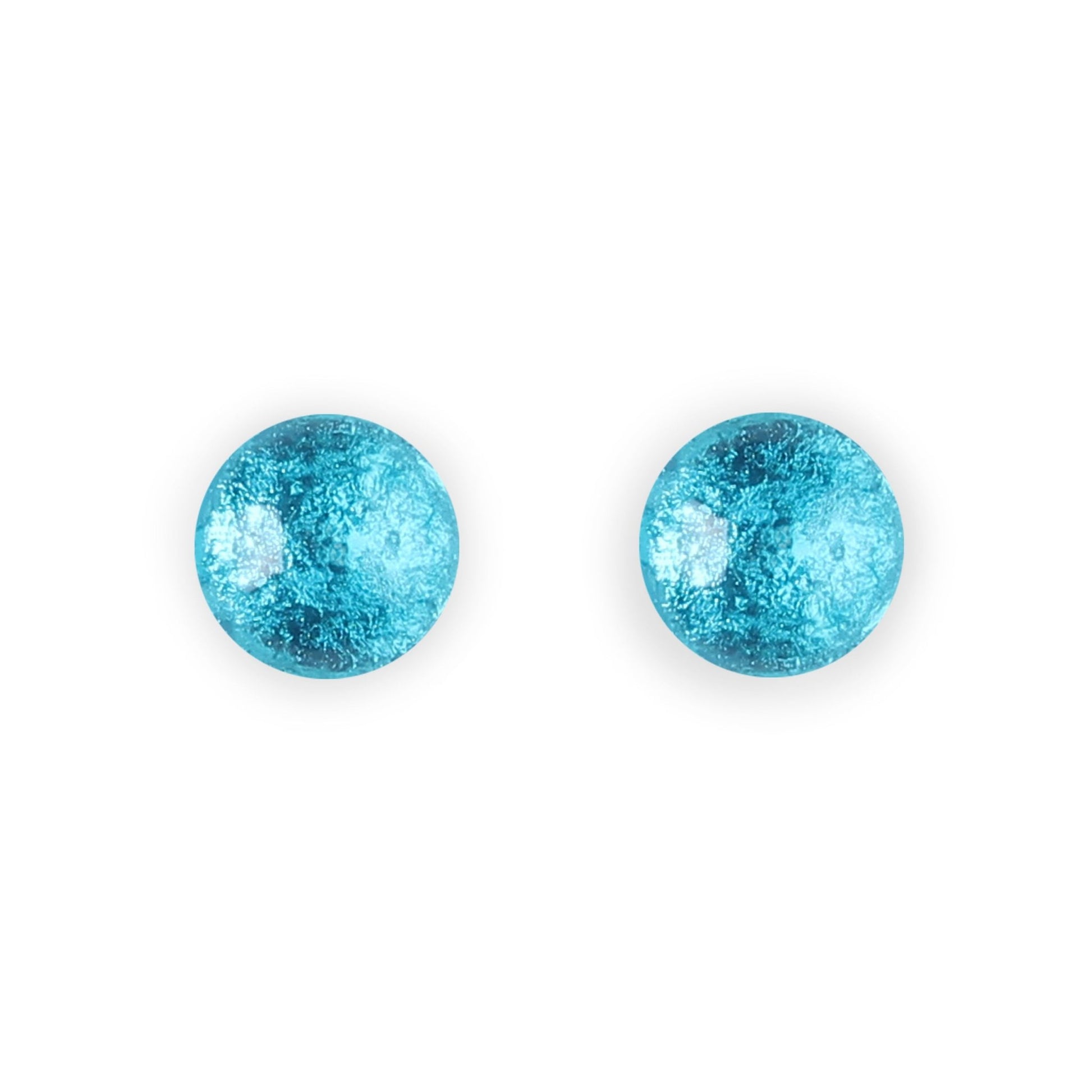 Turquoise Cabouchon Shiny Medium Stud Earrings | The Jewellery Stop