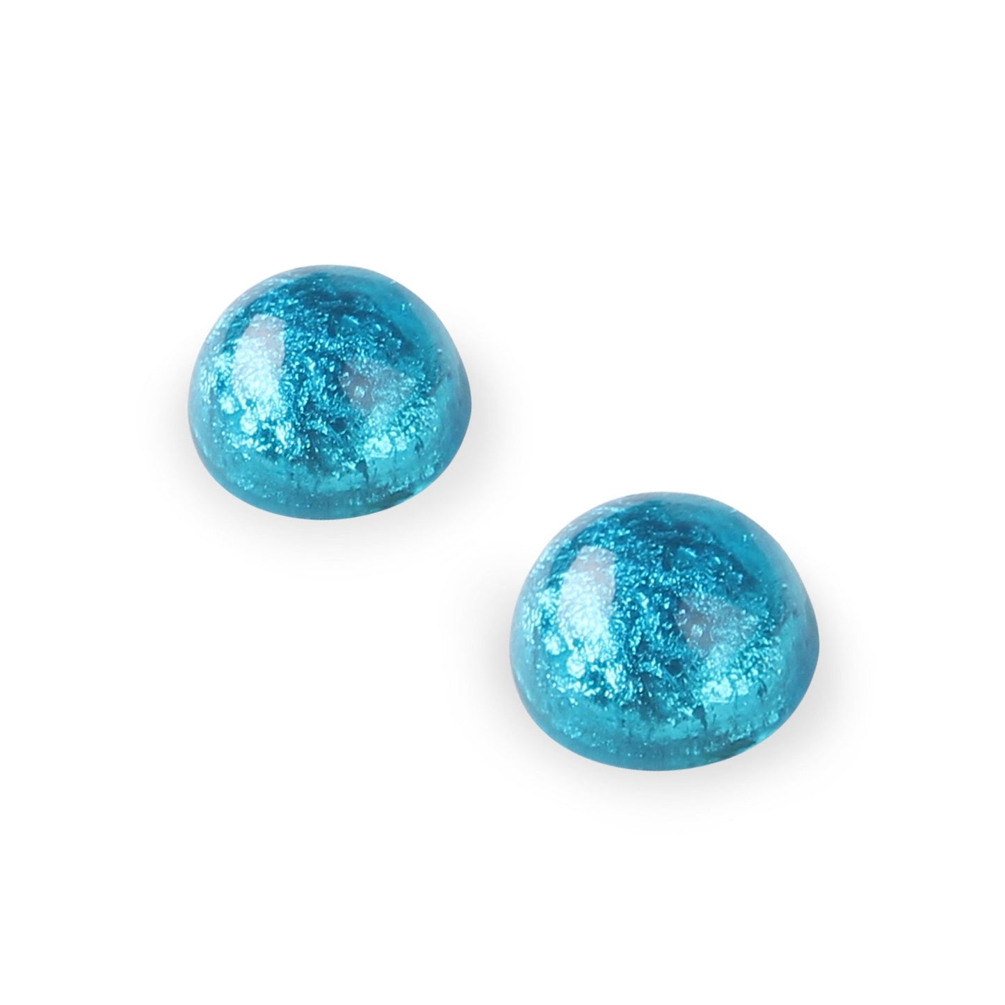 Turquoise Cabouchon Shiny Medium Stud Earrings | The Jewellery Stop