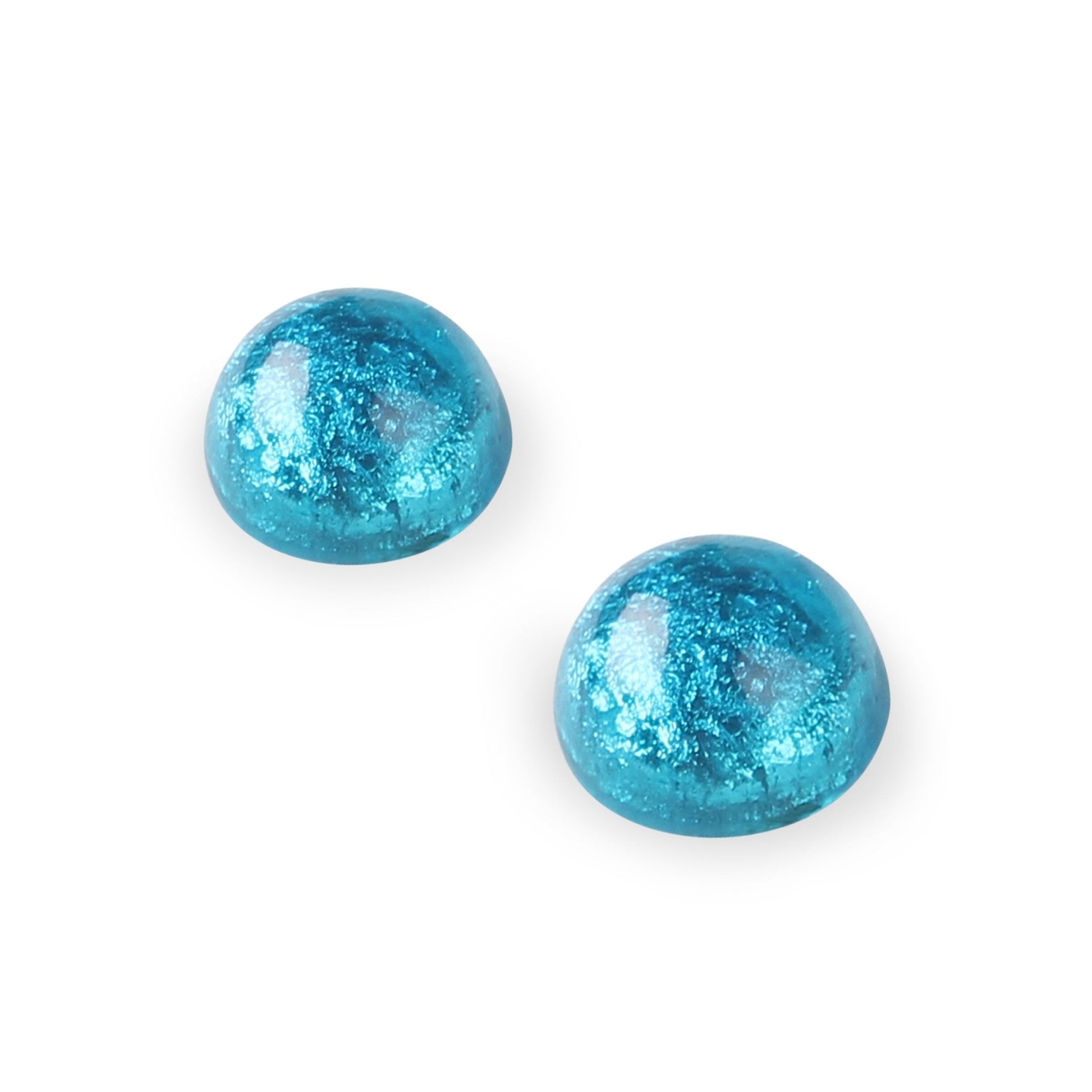 Turquoise Cabouchon Shiny Medium Stud Earrings | The Jewellery Stop