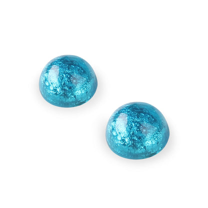 Turquoise Cabouchon Shiny Medium Stud Earrings | The Jewellery Stop