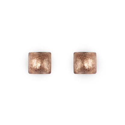Nougat Cabouchon Squares Shiny Stud Earrings | The Jewellery Stop