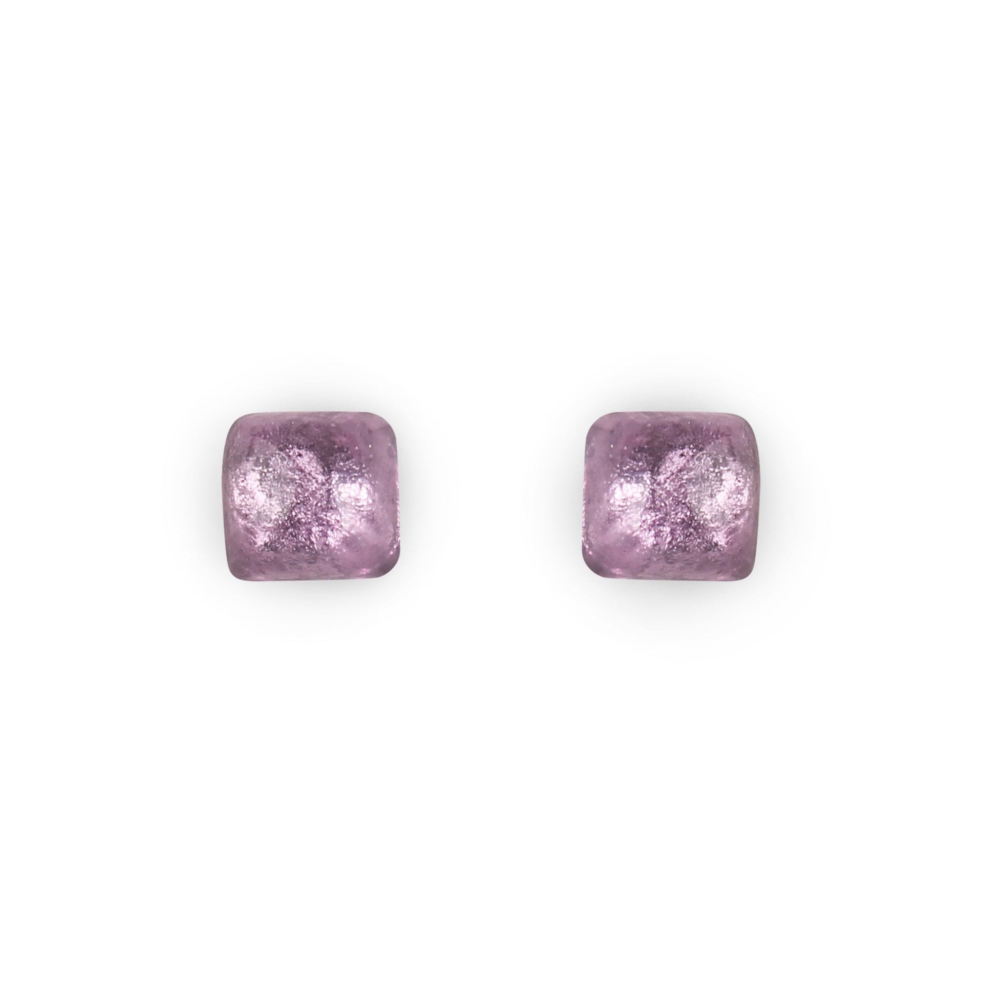 Rainbow Cabouchon Squares Shiny Stud Earrings | The Jewellery Stop