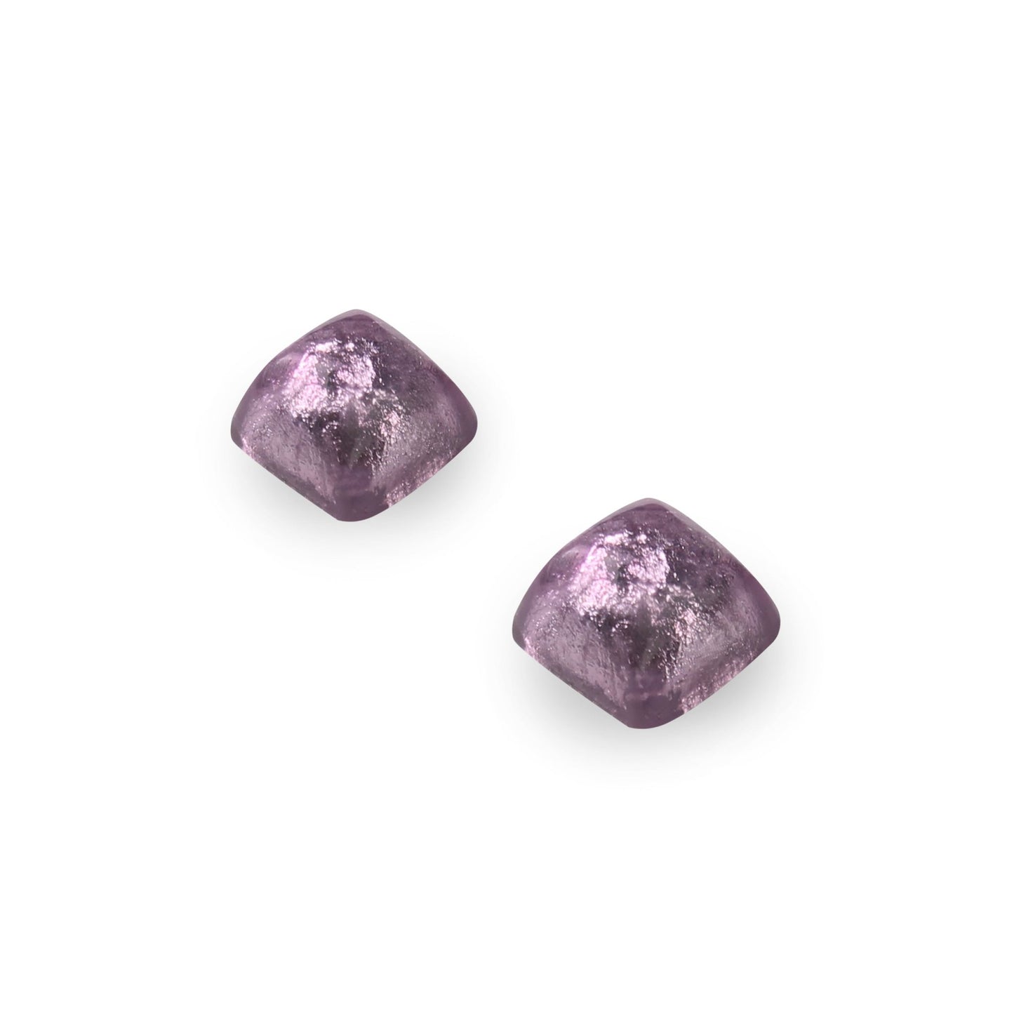 Rainbow Cabouchon Squares Shiny Stud Earrings | The Jewellery Stop