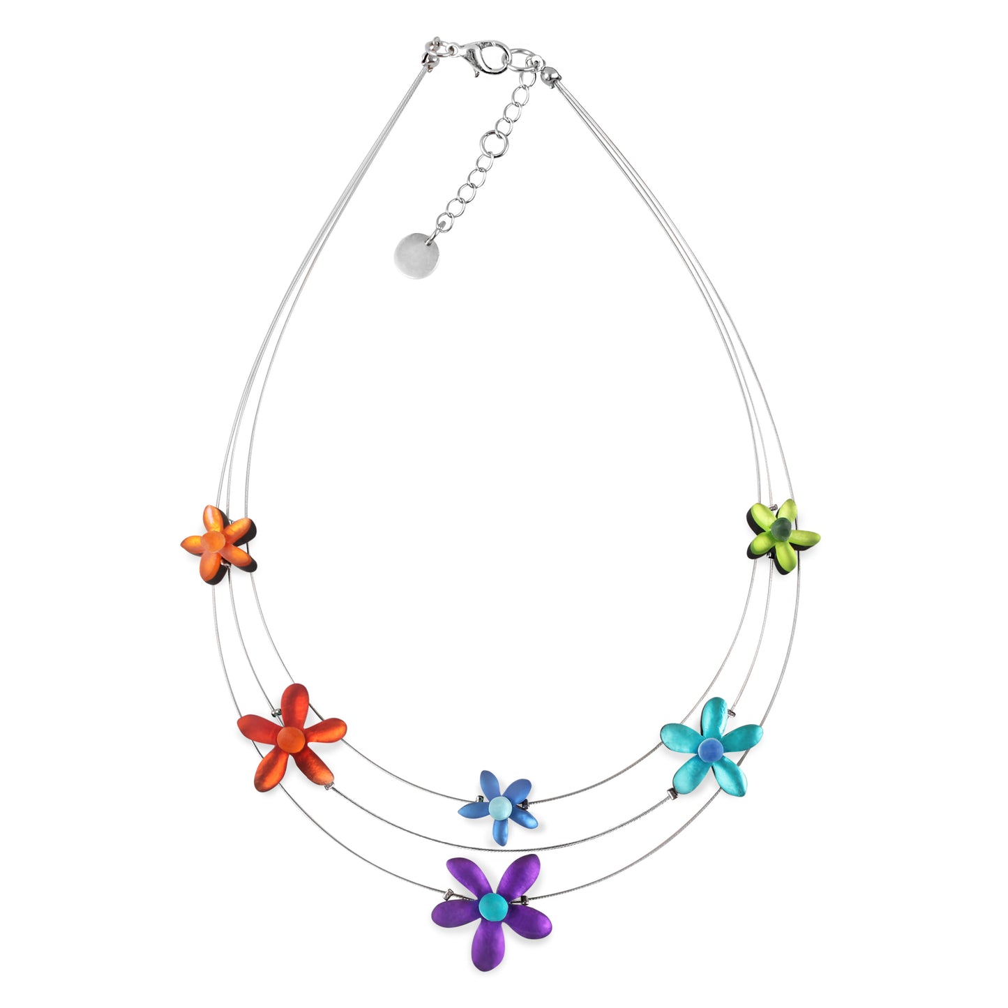 Rainbow Flower Matte Extravaganza Necklace
