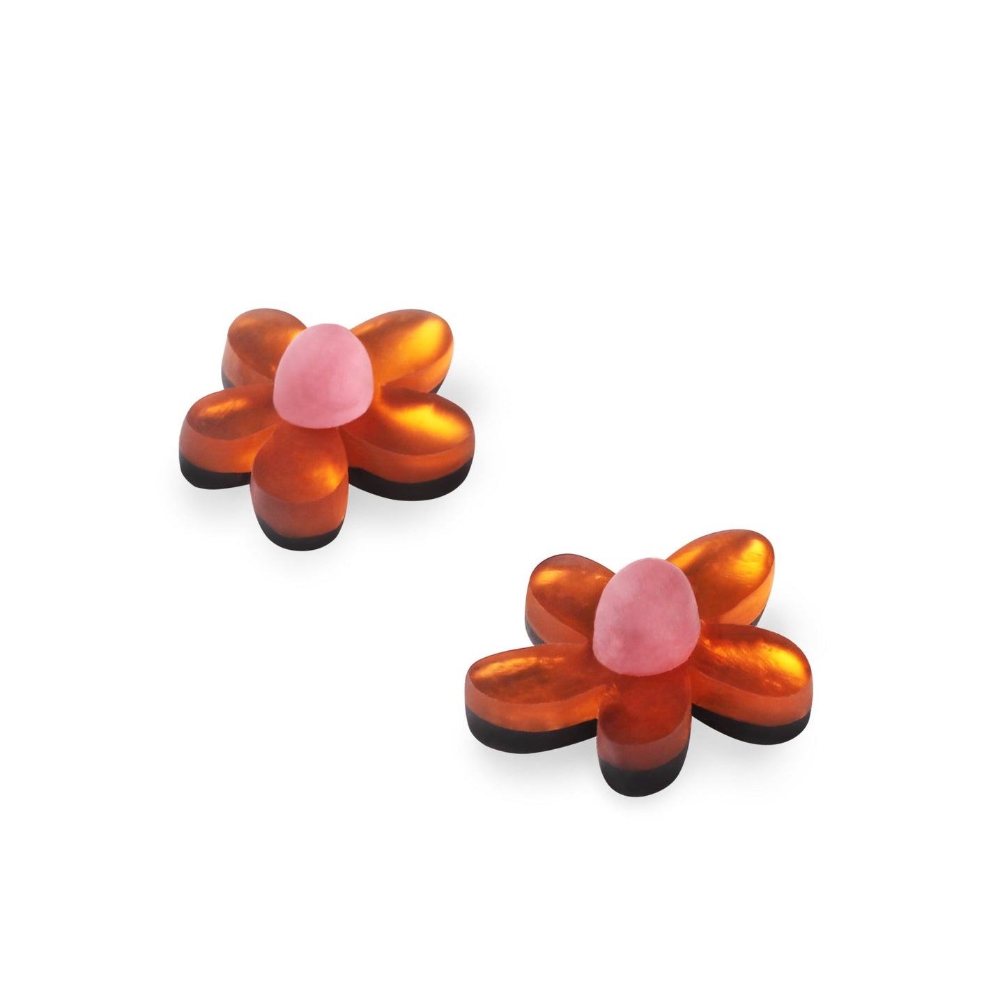 Tangerine Flower Matte Stud Earrings | The Jewellery Stop