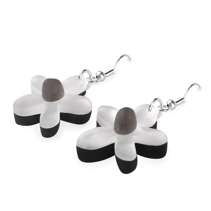 Silver Flower Matte Fish Hook Earrings | The Jewellery Stop