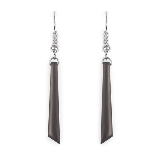 Black Icicle Matte Long Fish Hook Earrings | The Jewellery Stop