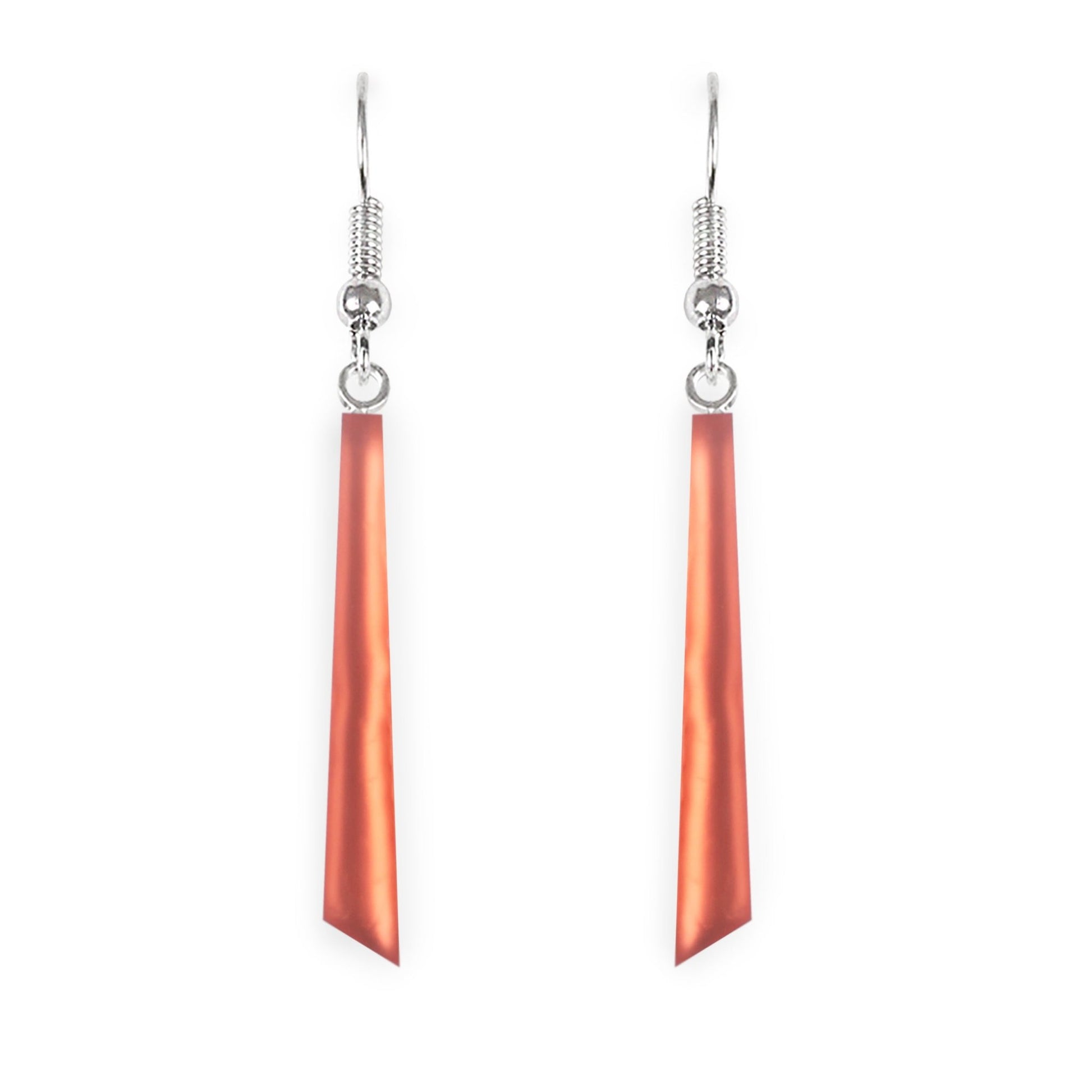 Peach Icicle Matte Long Fish Hook Earrings | The Jewellery Stop