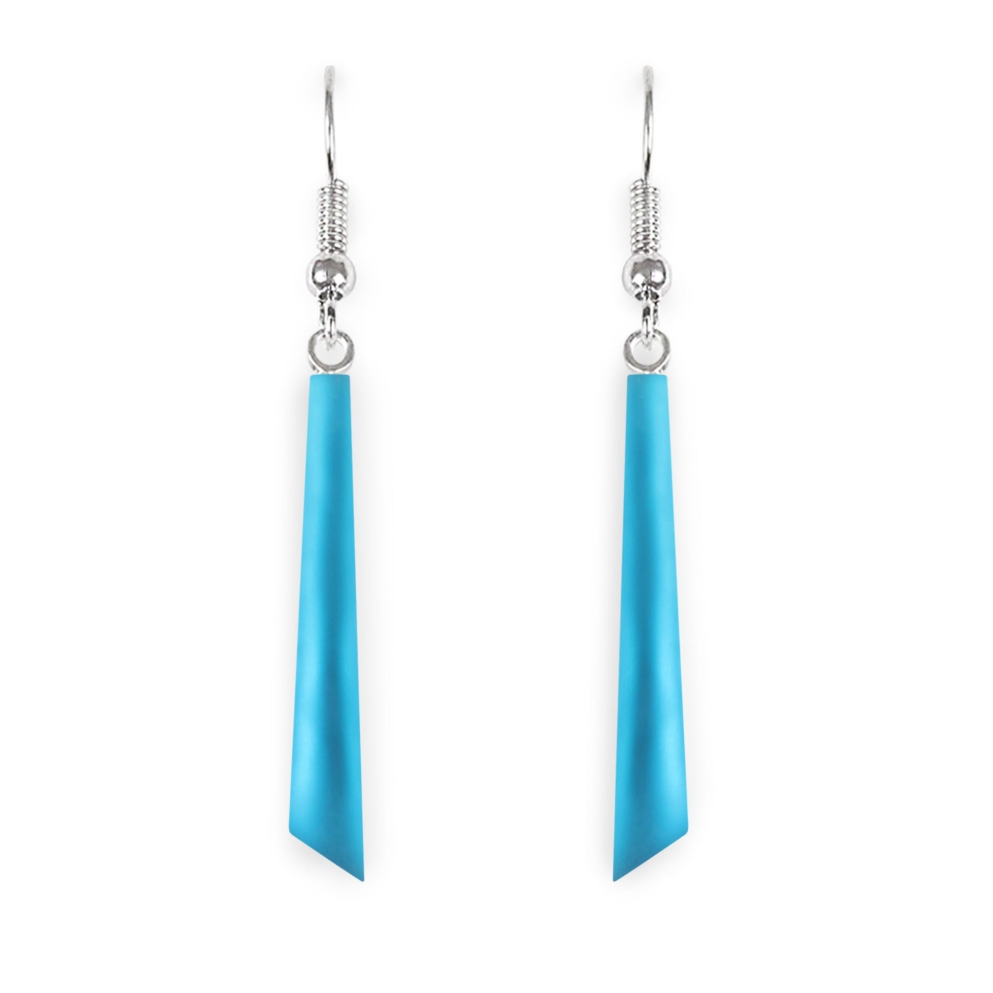 Turquoise Icicle Matte Long Fish Hook Earrings | The Jewellery Stop