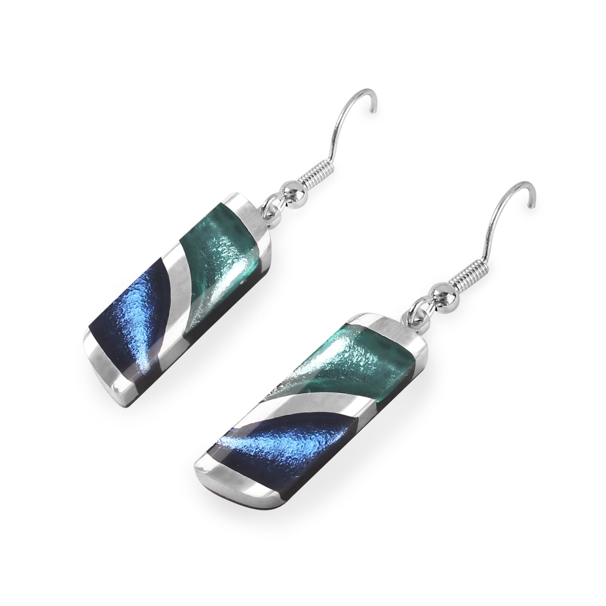 Pacific Lava Shiny Fish Hook Earrings