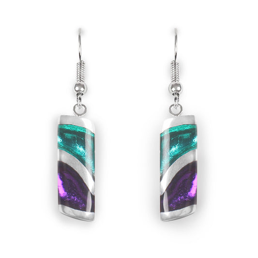 Peacock Lava Shiny Fish Hook Earrings