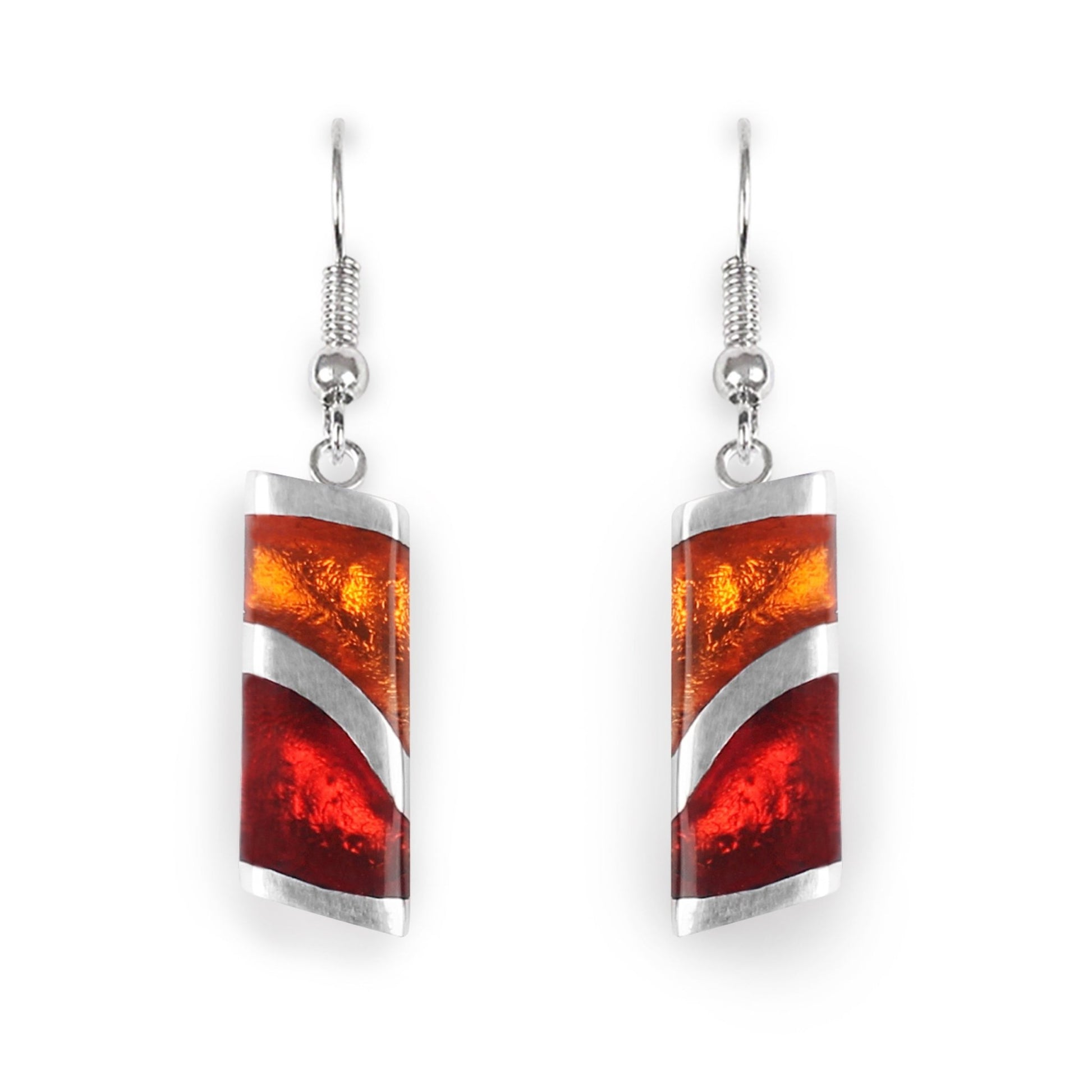 Rainbow Lava Shiny Fish Hook Earrings | The Jewellery Stop