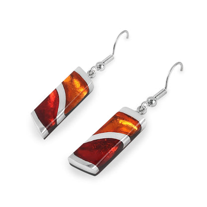 Rainbow Lava Shiny Fish Hook Earrings | The Jewellery Stop