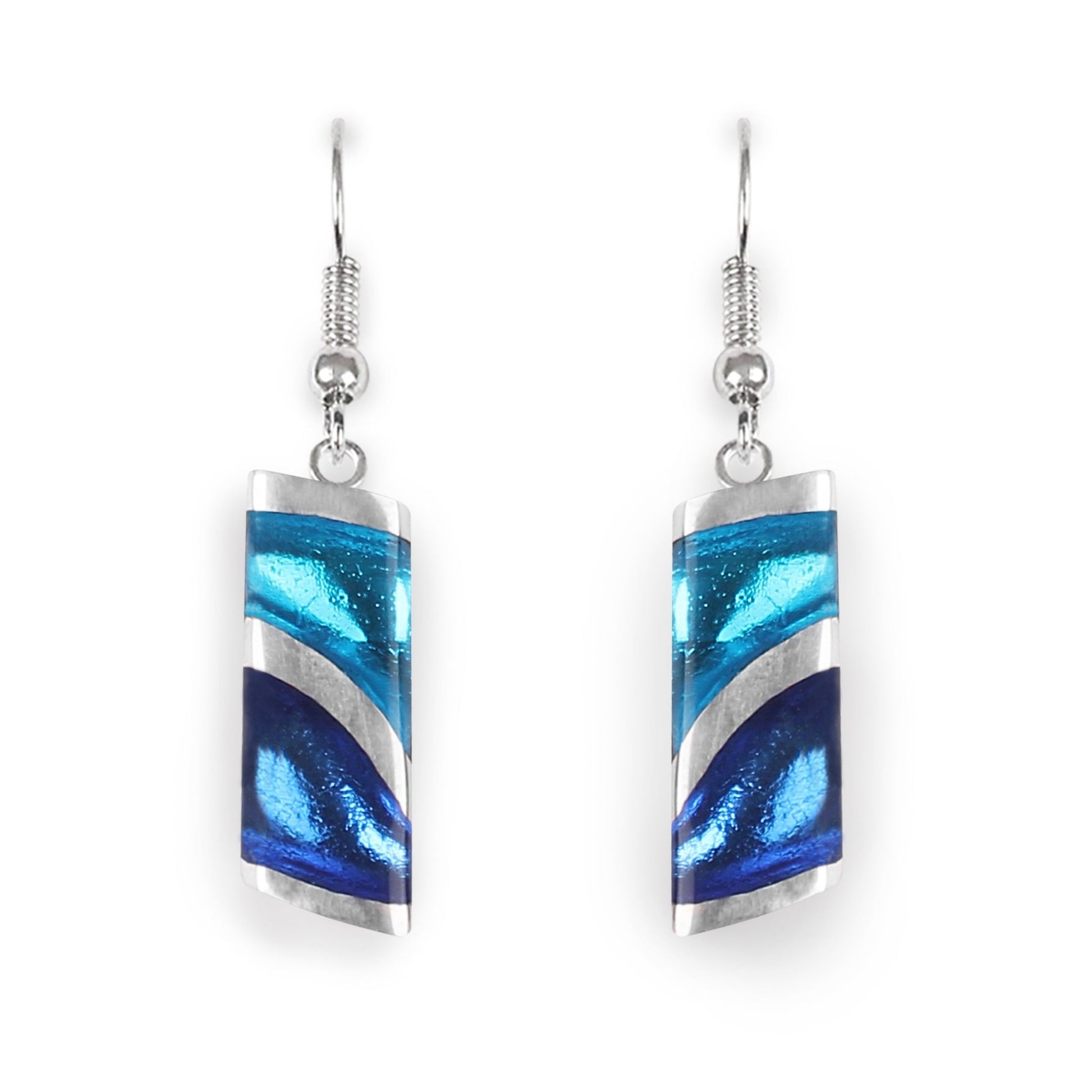 Turquoise Lava Shiny Fish Hook Earrings | The Jewellery Stop