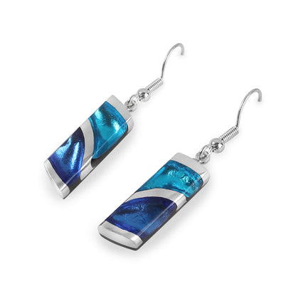 Turquoise Lava Shiny Fish Hook Earrings | The Jewellery Stop
