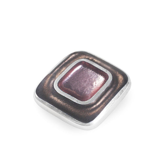 Old Rose Retro Squares Shiny Brooch | The Jewellery Stop
