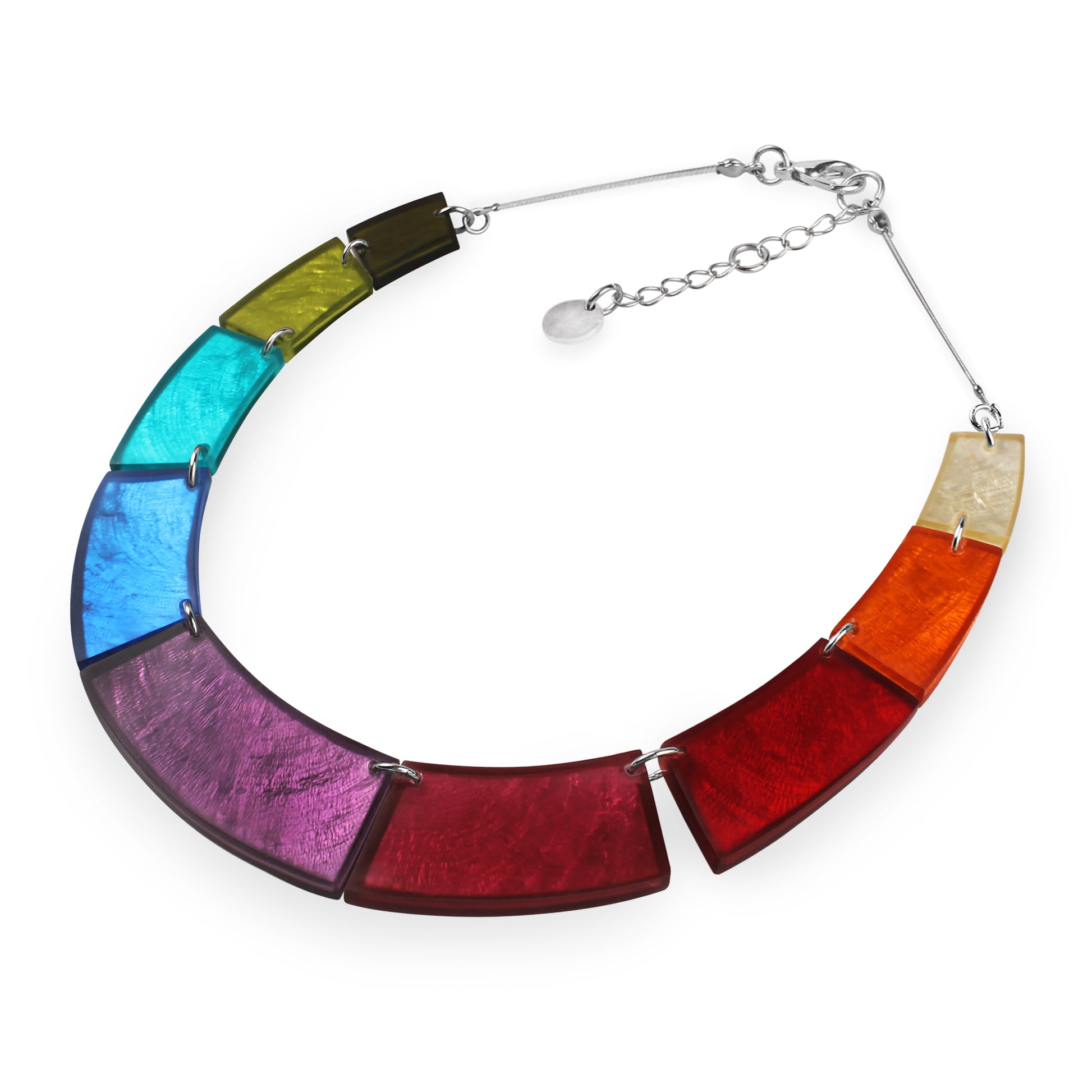 Rainbow Shell Collar Matte Necklace