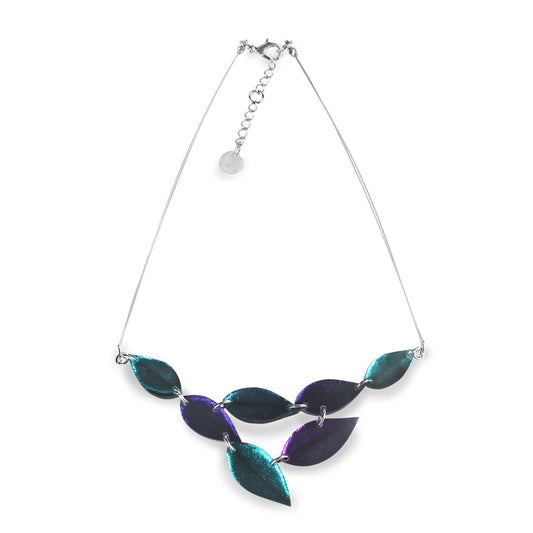 Peacock Skeletal Leaf Shiny Necklace | The Jewellery Stop
