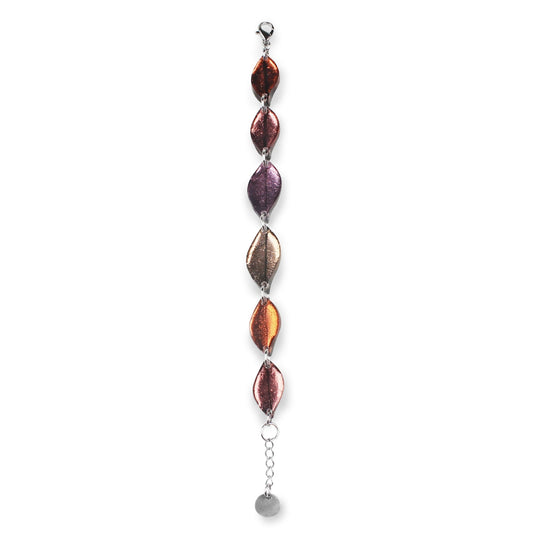 Apricot Skeletal Leaf Shiny Bracelet | The Jewellery Stop