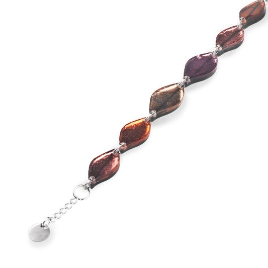 Apricot Skeletal Leaf Shiny Bracelet | The Jewellery Stop