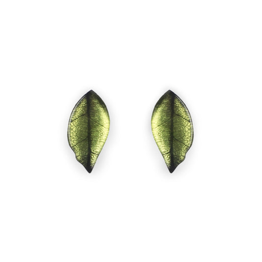 Citrus Skeletal Leaf Shiny Stud Earrings | The Jewellery Stop
