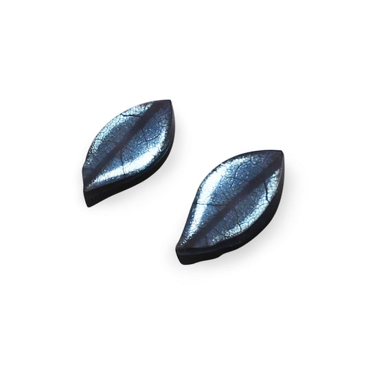Fjord Skeletal Leaf Shiny Stud Earrings | The Jewellery Stop