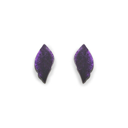 Peacock Skeletal Leaf Shiny Stud Earrings | The Jewellery Stop