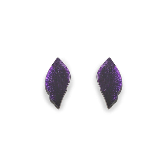Peacock Skeletal Leaf Shiny Stud Earrings | The Jewellery Stop