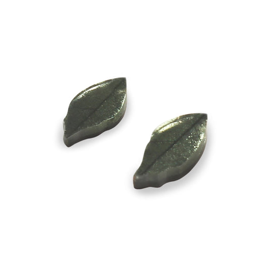 Pear Skeletal Leaf Shiny Stud Earrings | The Jewellery Stop