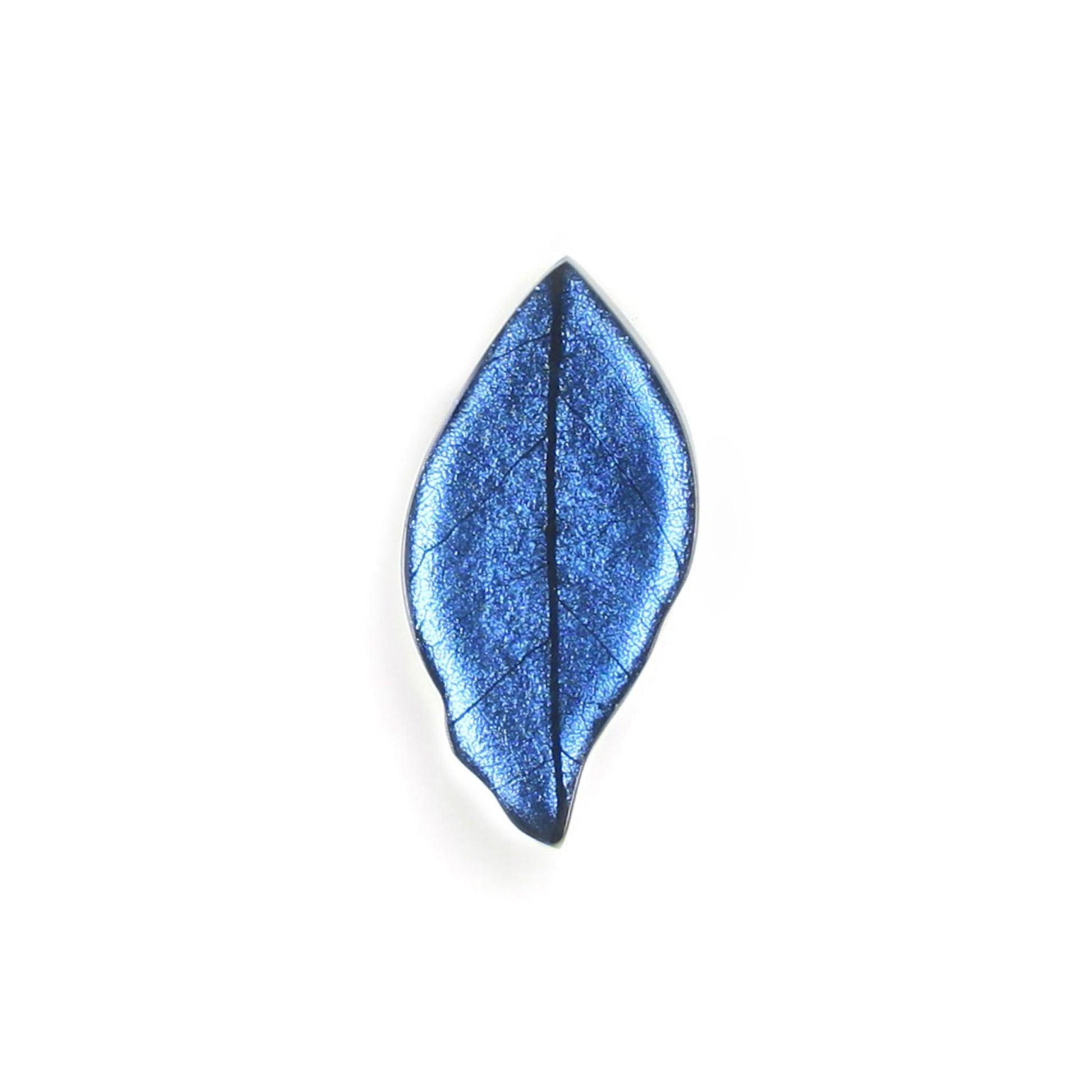 Navy Skeletal Leaf Shiny Brooch | The Jewellery Stop
