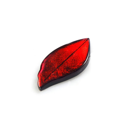 Red Skeletal Leaf Shiny Brooch | The Jewellery Stop