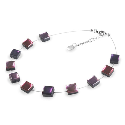 Blackberry Square Buttons Shiny Necklace