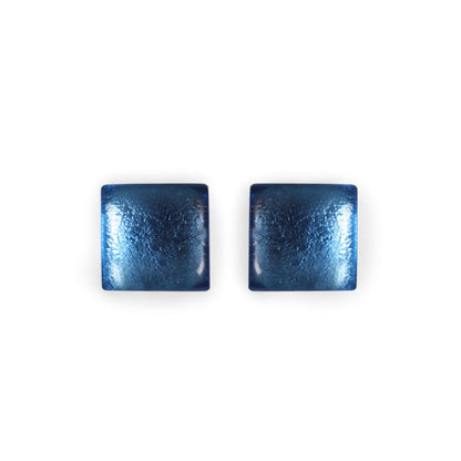 Ice Square Buttons Shiny Stud Earrings