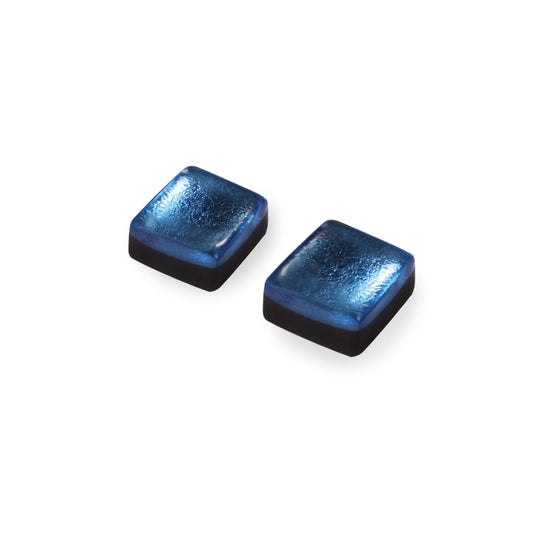 Ice Square Buttons Shiny Stud Earrings | The Jewellery Stop