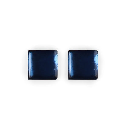 Pacific Square Buttons Shiny Stud Earrings | The Jewellery Stop