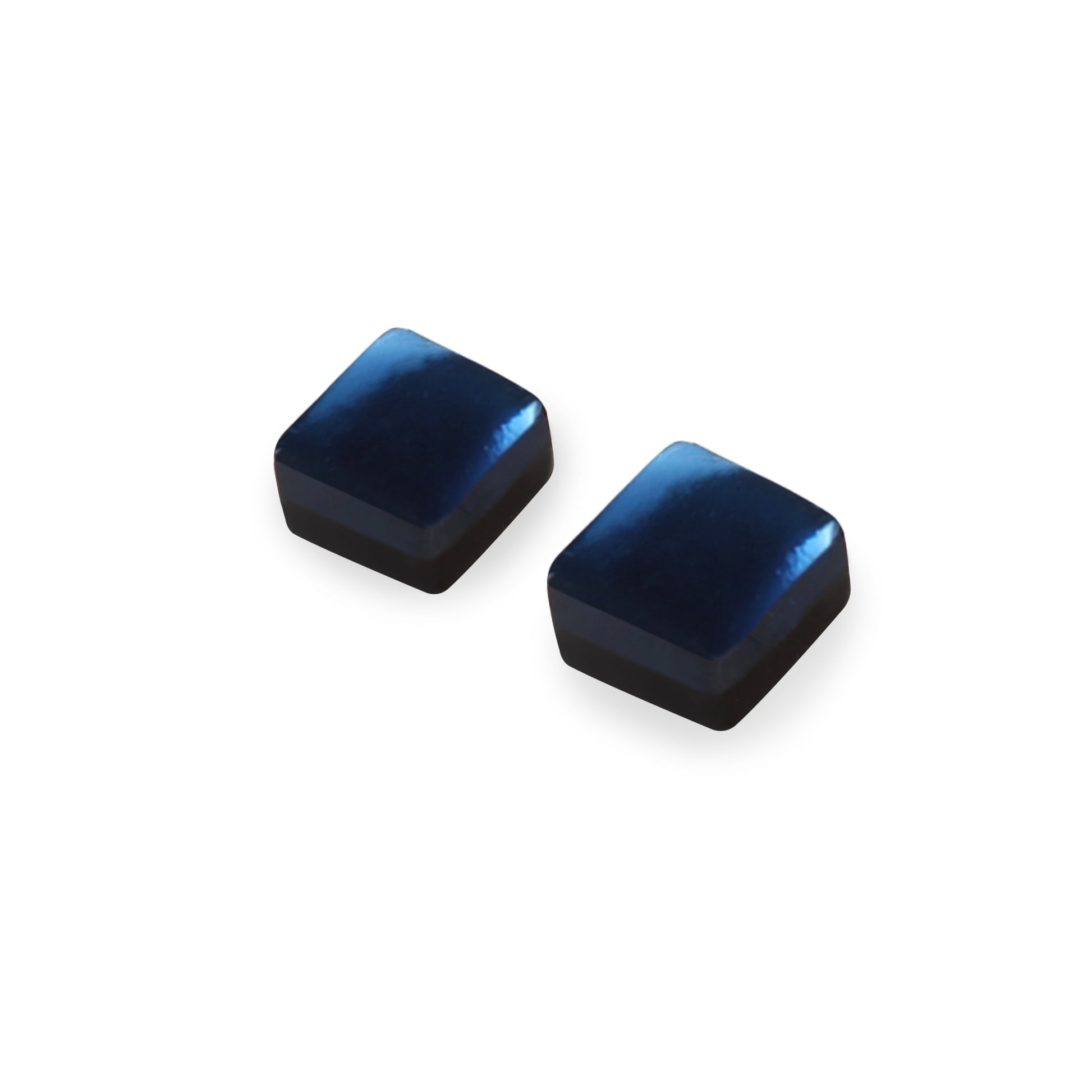 Pacific Square Buttons Shiny Stud Earrings