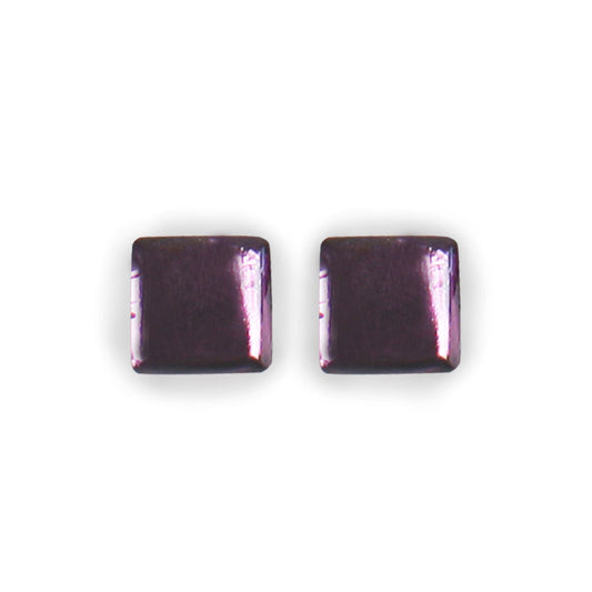 Rainbow Square Buttons Shiny Stud Earrings | The Jewellery Stop