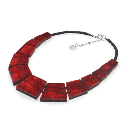 Red Aztec Collar Shiny Necklace